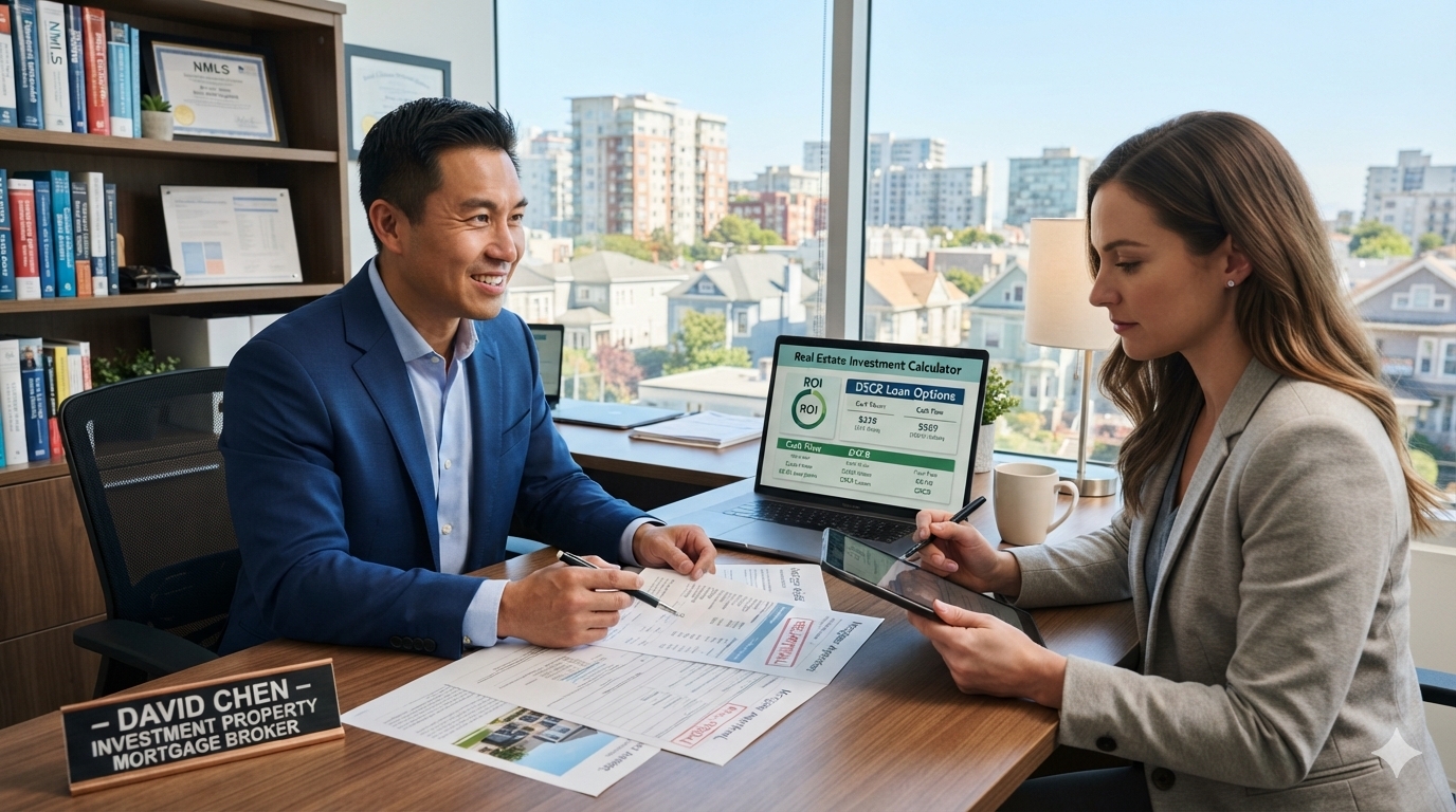 Investment property mortgage broker helping an investor choose a loan